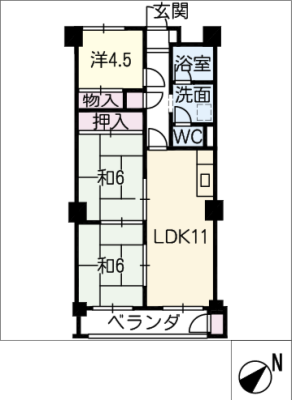 鳴海グランドハイツＣ－２０２ 2階