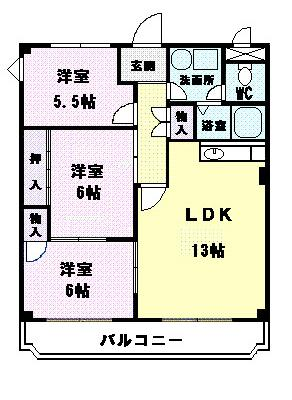 ロイヤルハイツ西田中 3階