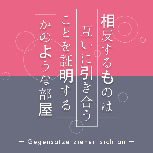 相反するものは互いに引き合うことを証明するかのような部屋