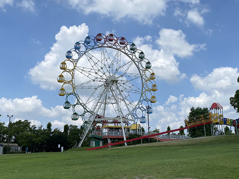 安城市にある「堀内公園」は１回100円で乗れる観覧車や、無料で遊べる遊具もある激安遊園地！