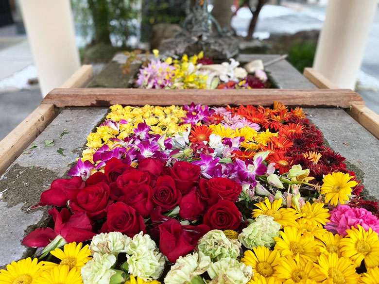 華やかな“花手水”に出会えるかも！名古屋市北区の神社『上飯田六所宮（ろくしょぐう）』