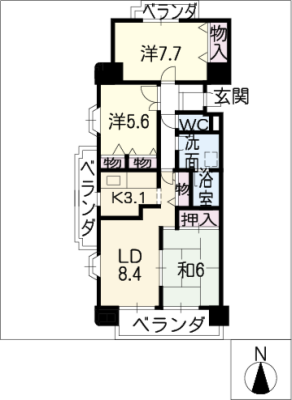 クレスト石川橋 4階