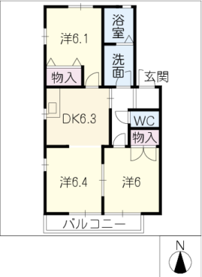 ベルデュールＢ 2階