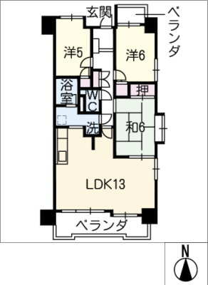 ﾗｲｵﾝｽﾞﾏﾝｼｮﾝ名城公園 2階