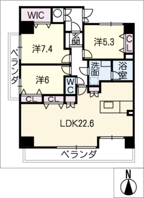 シティライフ中区正木　７０１号 7階