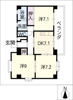 サンハイツ１１ 3階