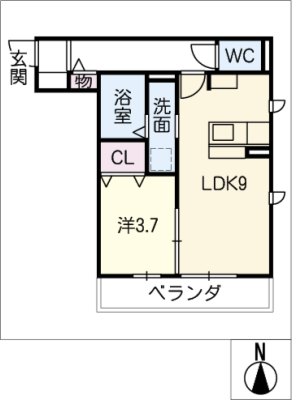 コンフォルト白山 2階