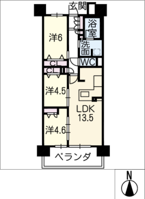 ﾌﾟﾚｻﾝｽﾛｼﾞｪ岐阜長良橋通り６０７ 6階