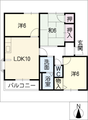 アドザックス桃山Ｆ棟 2階