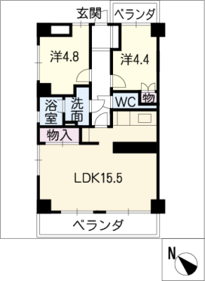 杁中スカイタウンＢ棟６０１号 6階