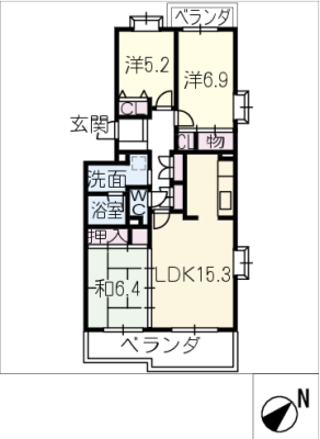 南山レジデンスＡ棟 3階