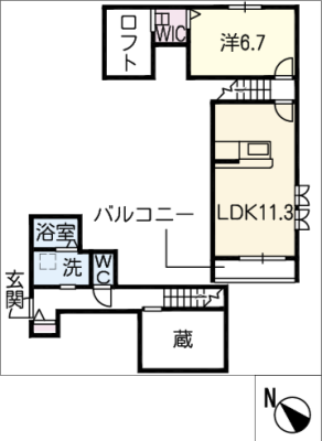 アンソレイエ蘭 2階