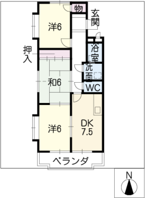 ロイヤル新明Ａ・Ｂ 2階