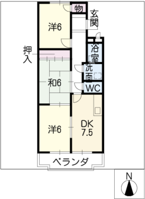 ロイヤル新明Ａ・Ｂ 3階