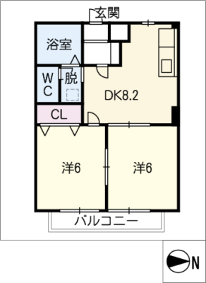 ハピネス西天 2階