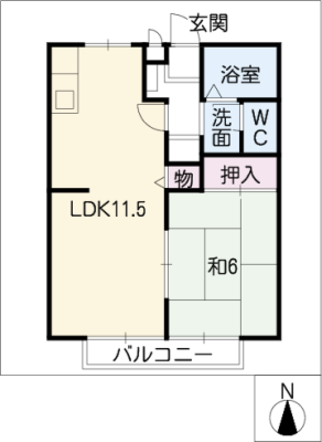 ハイツウエストリバーⅢ　Ｂ棟 2階