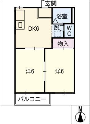 サンハイツ小田井Ａ・Ｂ 2階