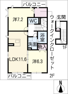 グレイシャス歌里 2階