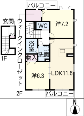 グレイシャス歌里 2階