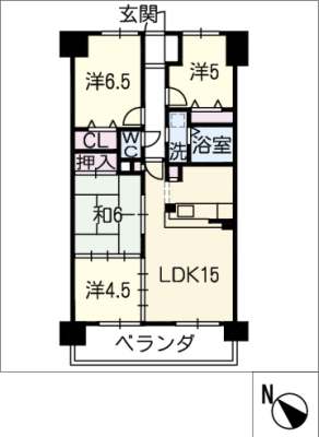宝マンション小田井　６１０号室 6階