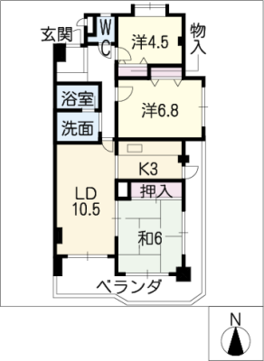 ヴェルビュ一社 2階