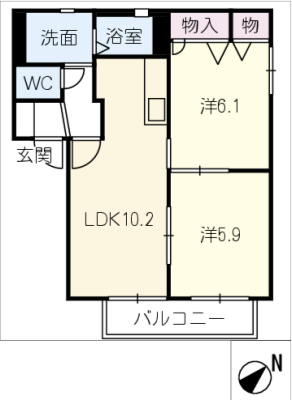 グリーンヒル平和　Ⅰ 2階