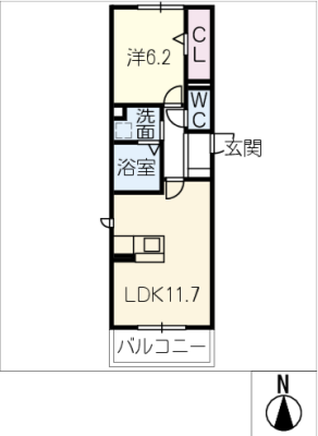 仮）D-ROOM岐南町下印食　Ｂ棟 1階