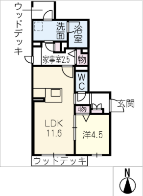 仮）中川区運河通１丁目ｼｬｰﾒｿﾞﾝ 1階