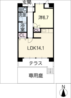 スリーエイト北町 1階