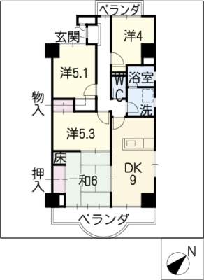 天神山マンションⅡ号館 3階