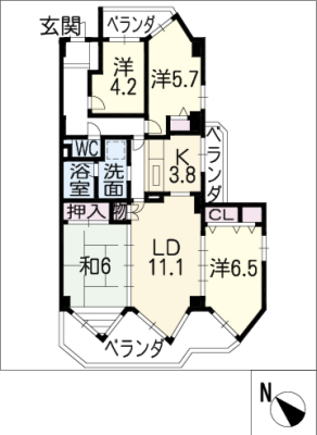 バンベール明大寺２０５号 2階