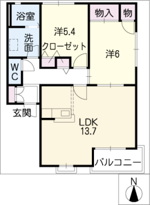 サンリバー朝宮Ａ 2階