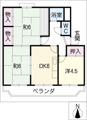 花の木農住竹花ハイツ 2階