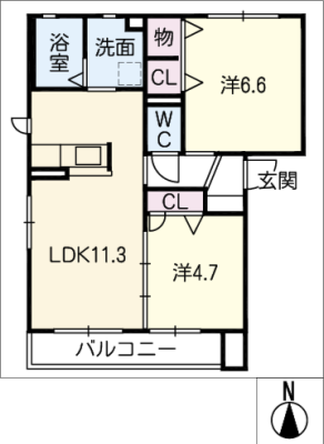 サングレイスＢ 2階