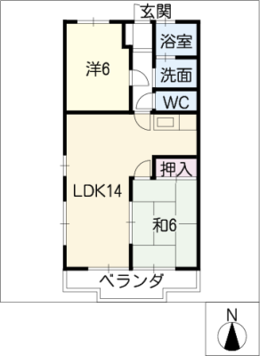 ガーデンハイツ長島Ｂ棟 2階