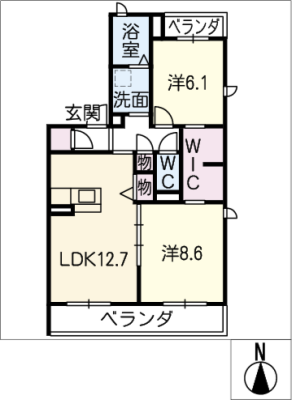 シャーメゾン休郷Ｗｅｓｔ 2階