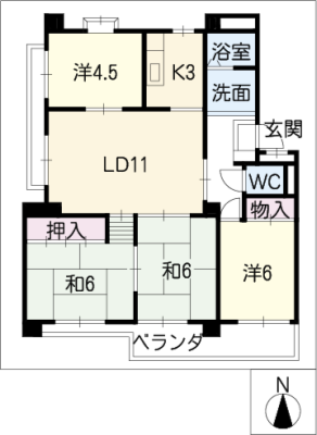 レジデンス漆山Ａ棟 3階