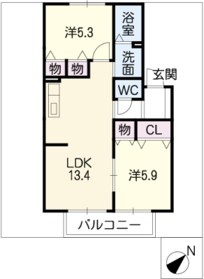 ラヴィアンローズＡ棟 2階