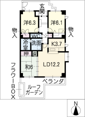 ｻﾝﾏﾝｼｮﾝアトレ荒畑　２０４号