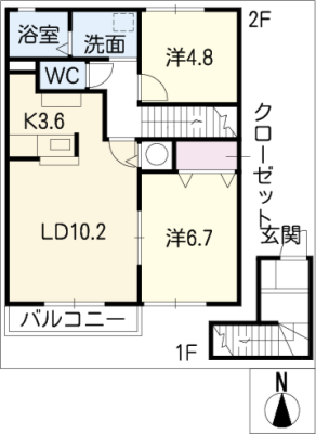 ウィステリアⅢ　西館 2階