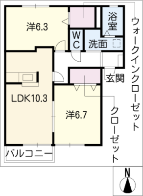 ウィステリアⅤ　Ｎ棟 2階