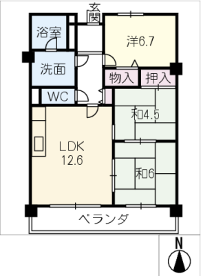 ホワイトキャッスル岩倉Ⅱ２０２ 2階