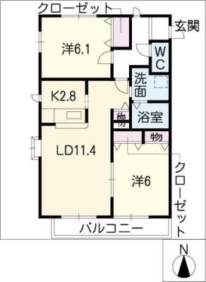 ラ・ジェンヌ　ＷＥＳＴ棟 1階