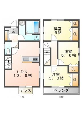 リーブルファイン中西郷　2号棟 2階