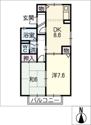 セジュールヤマキＡ 2階