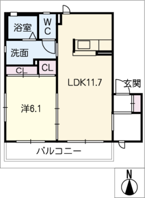 クレール東田　Ｃ棟 2階