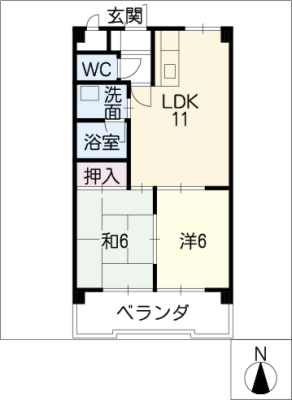 第三宮脇笹川ハイツＢ棟 2階