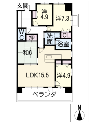 ｻﾝﾏﾝｼｮﾝｱﾄﾚ諏訪新道１３０５号 13階