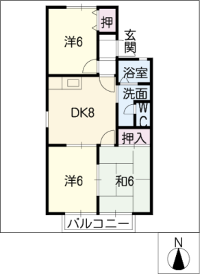 ジュネスナシノキＡ棟 2階