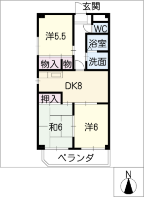 ロイヤルヒルズ山代参番館 2階